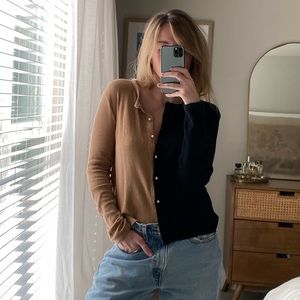 Donni Two-Toned Thermal Cardigan